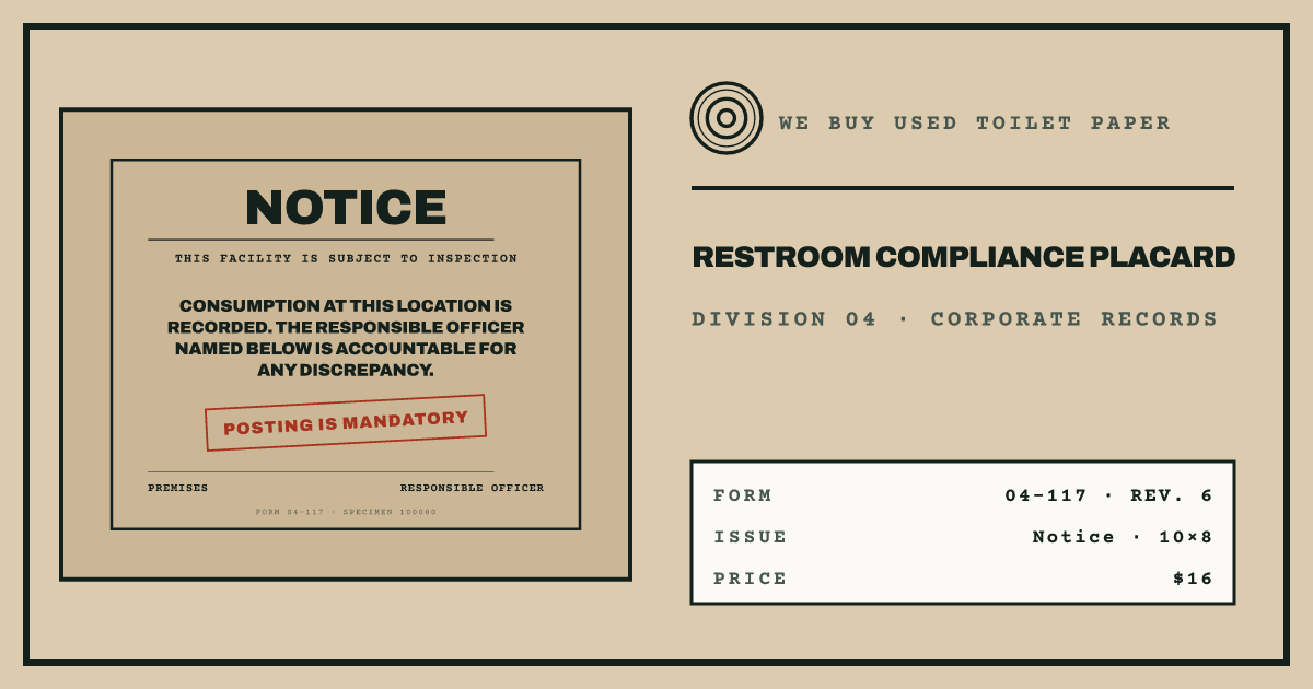 Restroom Compliance Placard